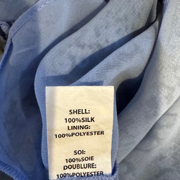 Ramy Brook Blue Green Silk Printed Drop-Waist Dress – Size L - Picture 5 of 6